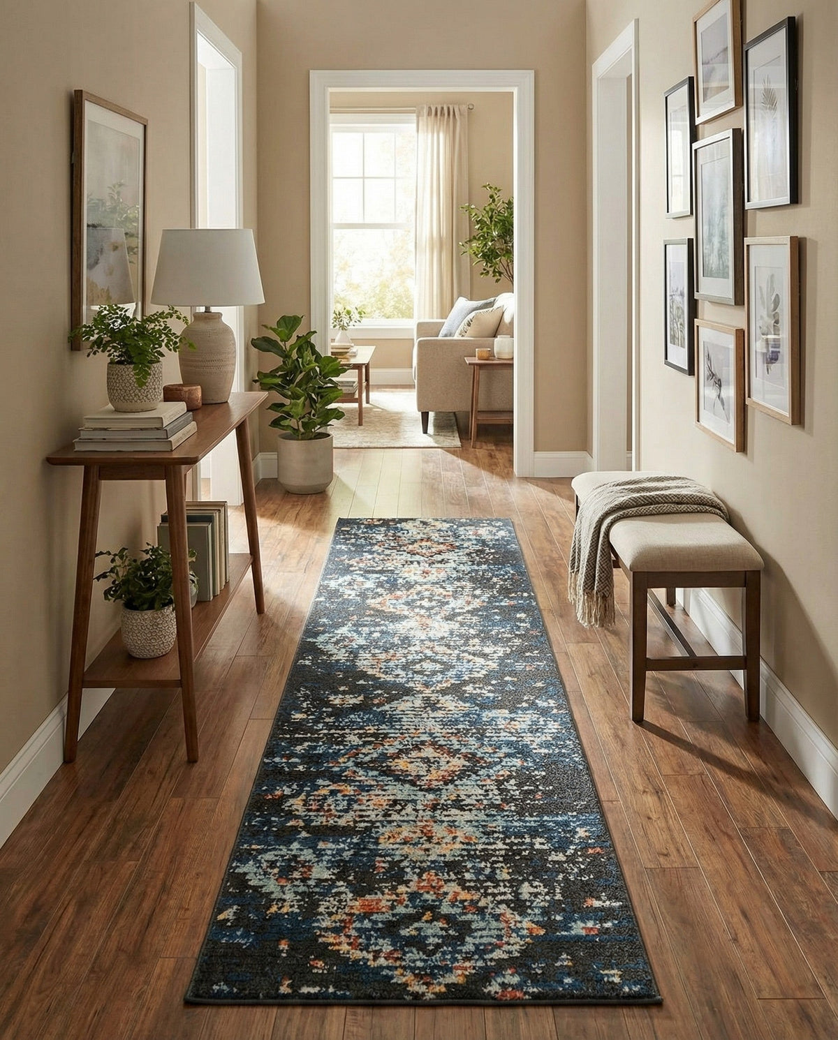 Tangier Treasures Collection Area Rug -  Fez Runner Navy Blue  lifestyle 87
