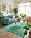 Baroque Era Collection Area Rug - Versailles (Spring Green) Square Spring Green  lifestyle 42