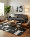 Urban Terrace Collection Area Rug -  Parkside Rectangle Black and White  lifestyle 17