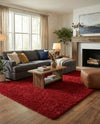 Eternal Plush Oasis Collection Area Rug -  Tranquility (Merlot) Rectangle Merlot  lifestyle 6
