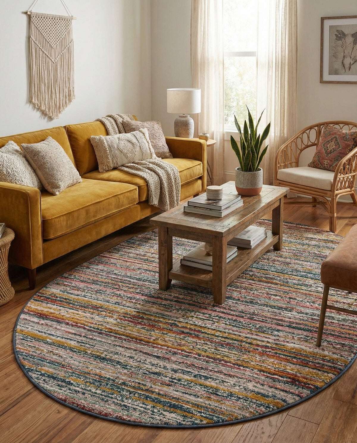 Jewel Oasis Collection Area Rug - Sapphire (Multi) Oval Multi  lifestyle 107