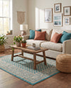 Soho Elegance Collection Area Rug -  Mercer (Turquoise) Rectangle Turquoise  lifestyle 27
