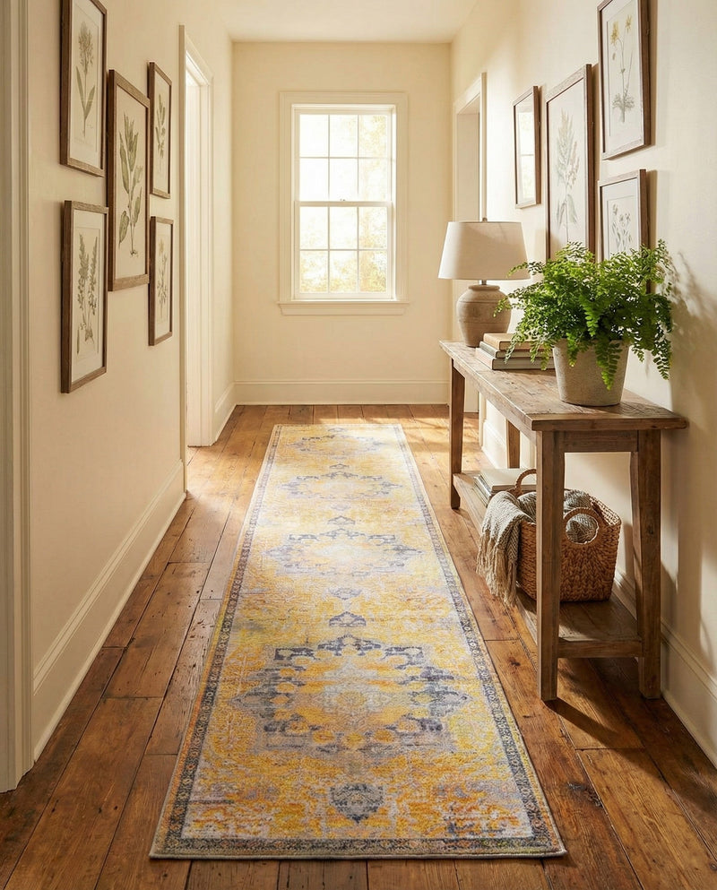 Baroque Era Collection Area Rug - Versailles (Tuscan Yellow) Runner Tuscan Yellow  lifestyle 26