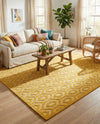 Garden Lattice Charm Collection Area Rug - Arbor (Yellow) Rectangle Yellow  lifestyle 4
