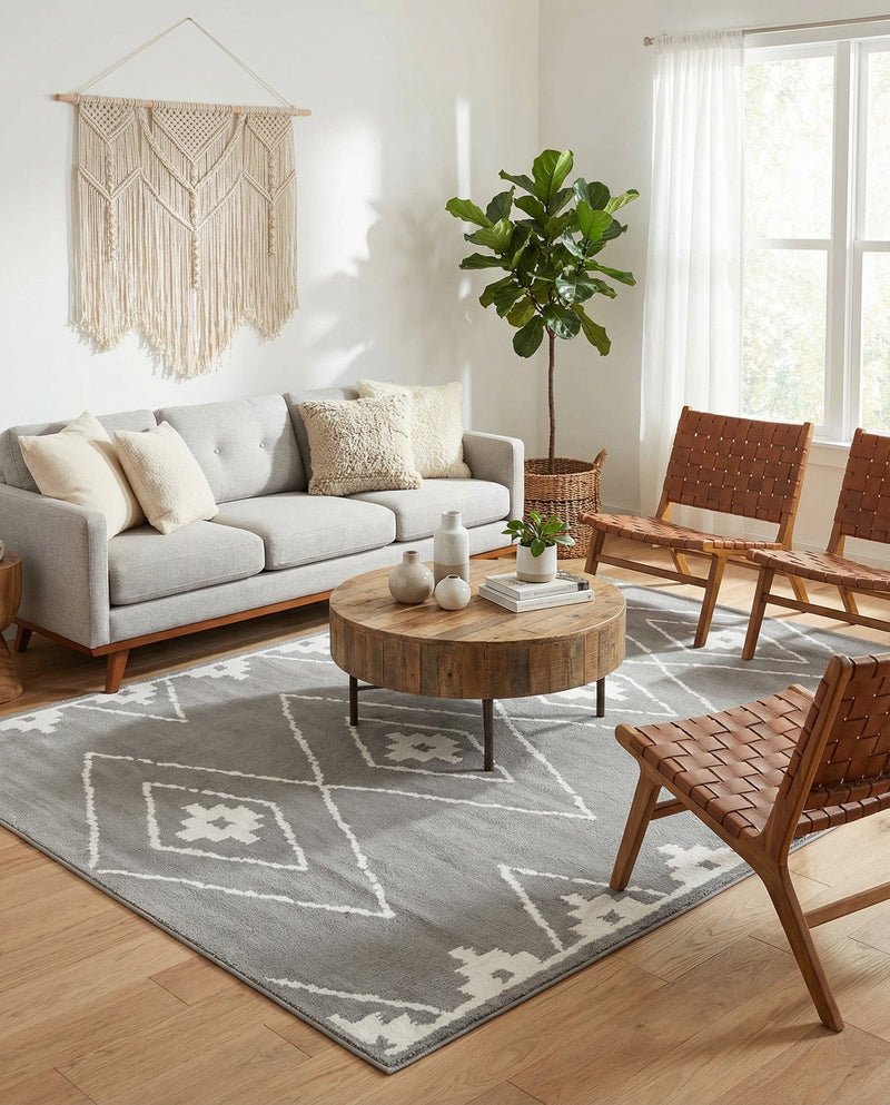 Copenhagen Edge Collection Area Rug -  Frederiksberg Rectangle Gray  lifestyle 16