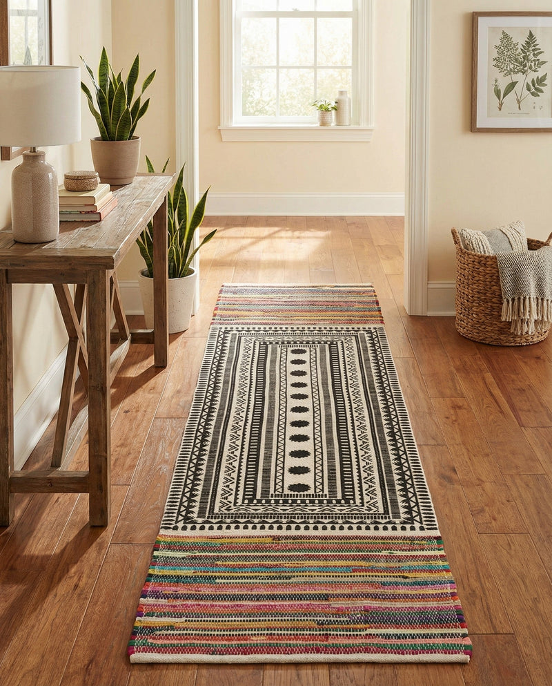 Thar Cotton Collection Area Rug -  Kovalam Runner Multi  lifestyle 44
