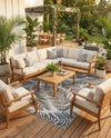 Seaside Blooms Collection Area Rug - Verdure (Charcoal Ivory) Rectangle Charcoal Ivory  lifestyle 13