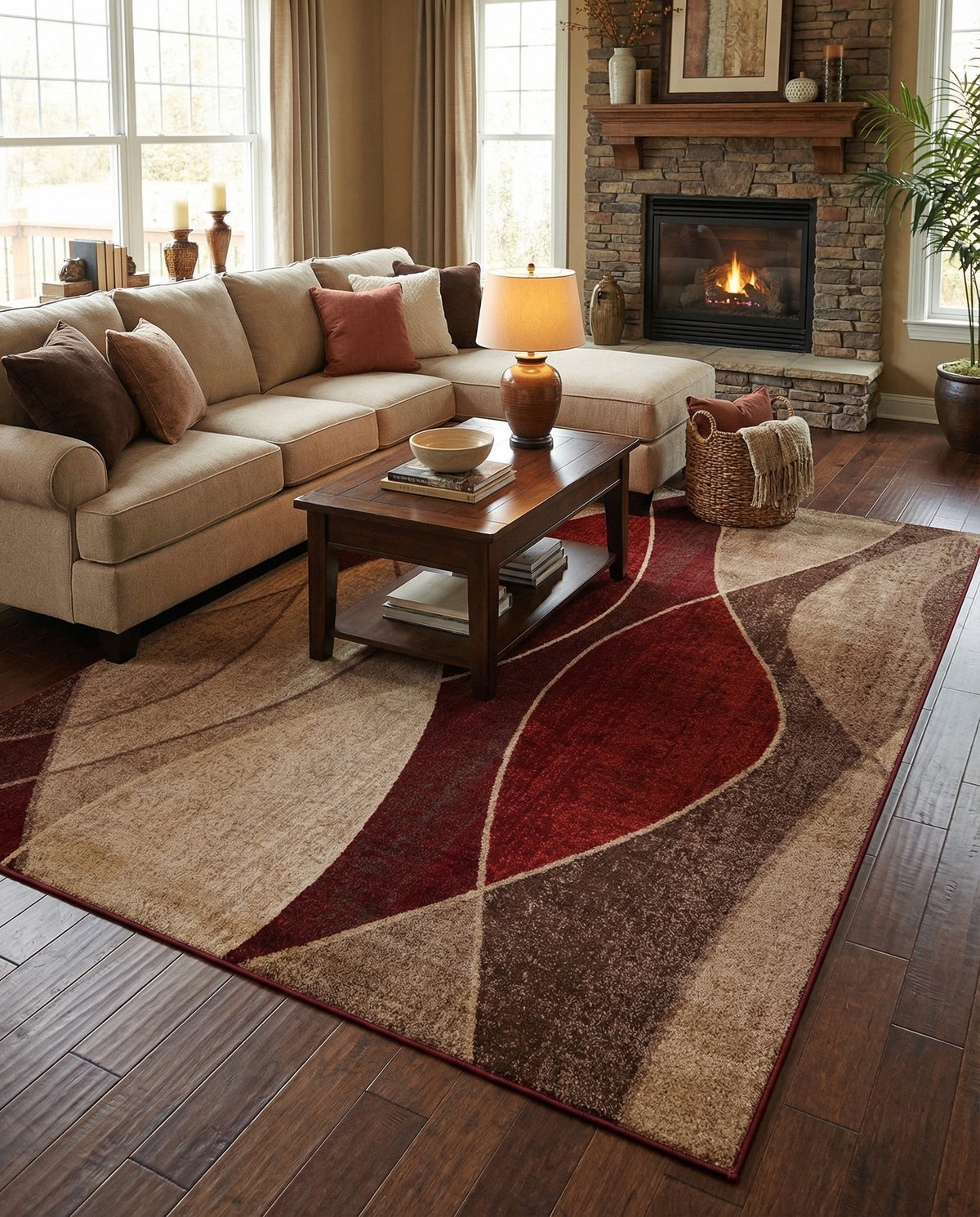 Autumn Meadow Collection Area Rug -  Emberglow Rectangle Multi  lifestyle 22