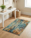 Venetian Tapestry Collection Area Rug - Murano Rectangle Blue  lifestyle 26