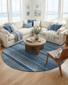 Jewel Oasis Collection Area Rug - Sapphire (Blue) Round Blue  lifestyle 52