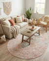 Parisian Elegance Collection Area Rug - Versailles (Rose Pink) Oval Rose Pink  lifestyle 65
