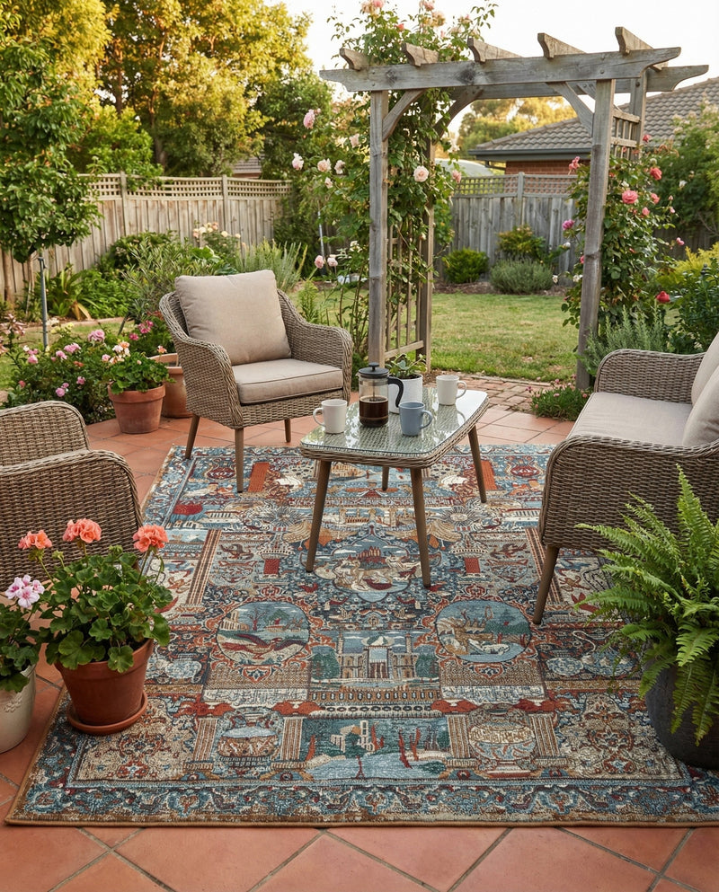 Patio Heritage Collection Area Rug -  Oasis Rectangle Multi  lifestyle 16