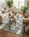 Seaside Blooms Collection Area Rug -  Serene Rectangle Black  lifestyle 43