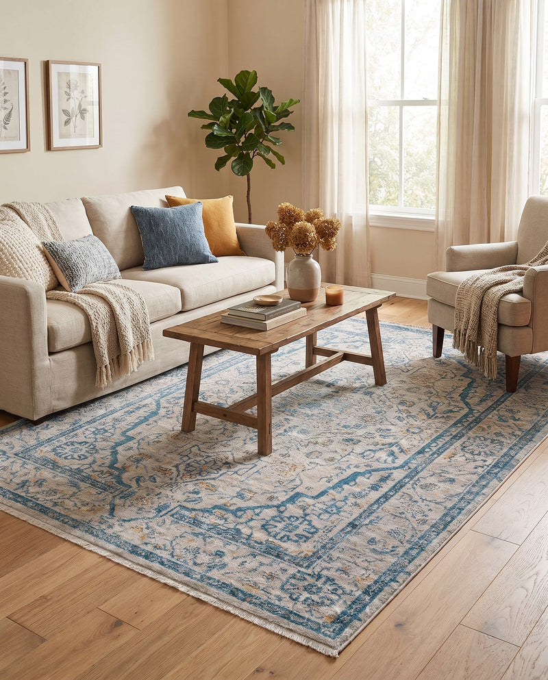 Seville Stripes Collection Area Rug - Cadiz (Light Gray) Rectangle Light Gray  lifestyle 28