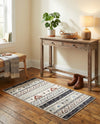 Desert Modern Eco Rug Series Collection Area Rug -  Arches Rectangle Gray  lifestyle 14