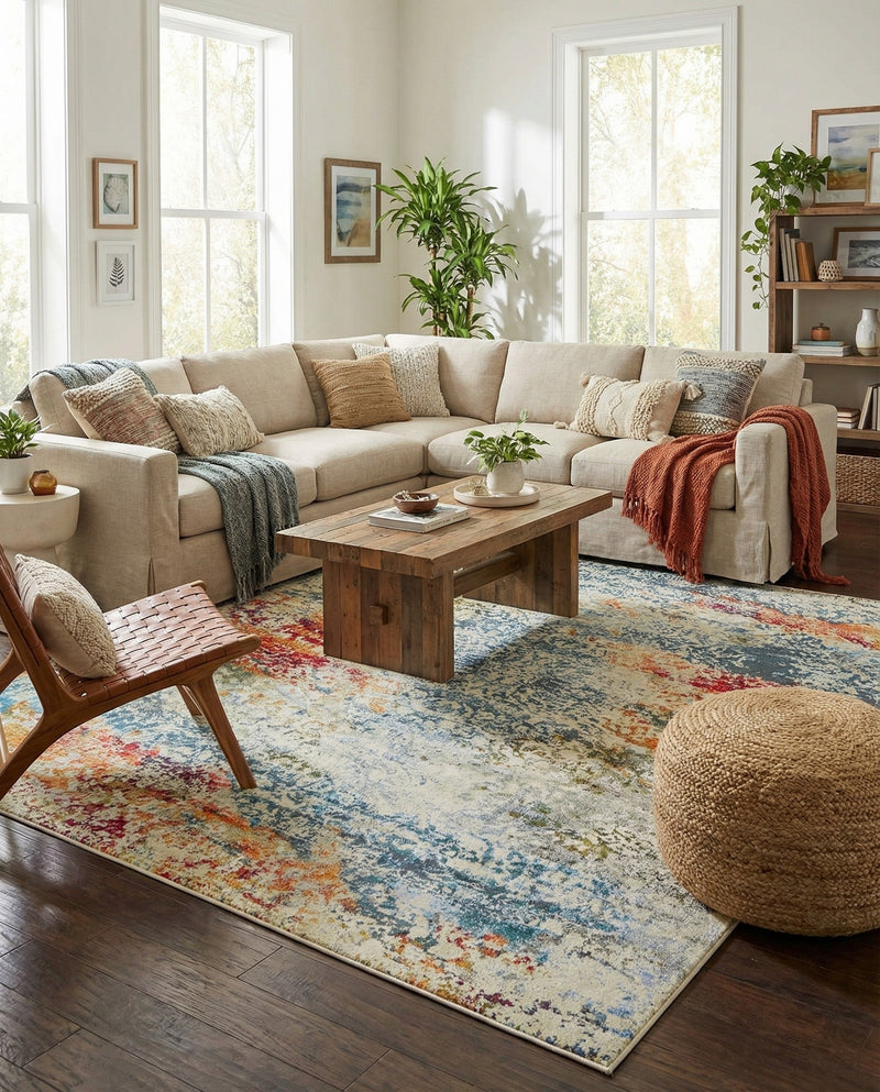 Caribbean Breeze Collection Area Rug -  Isla Rectangle Cream  lifestyle 3