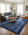 Casablanca Comfort Collection Area Rug - Sahara Rectangle Navy Blue  lifestyle 10