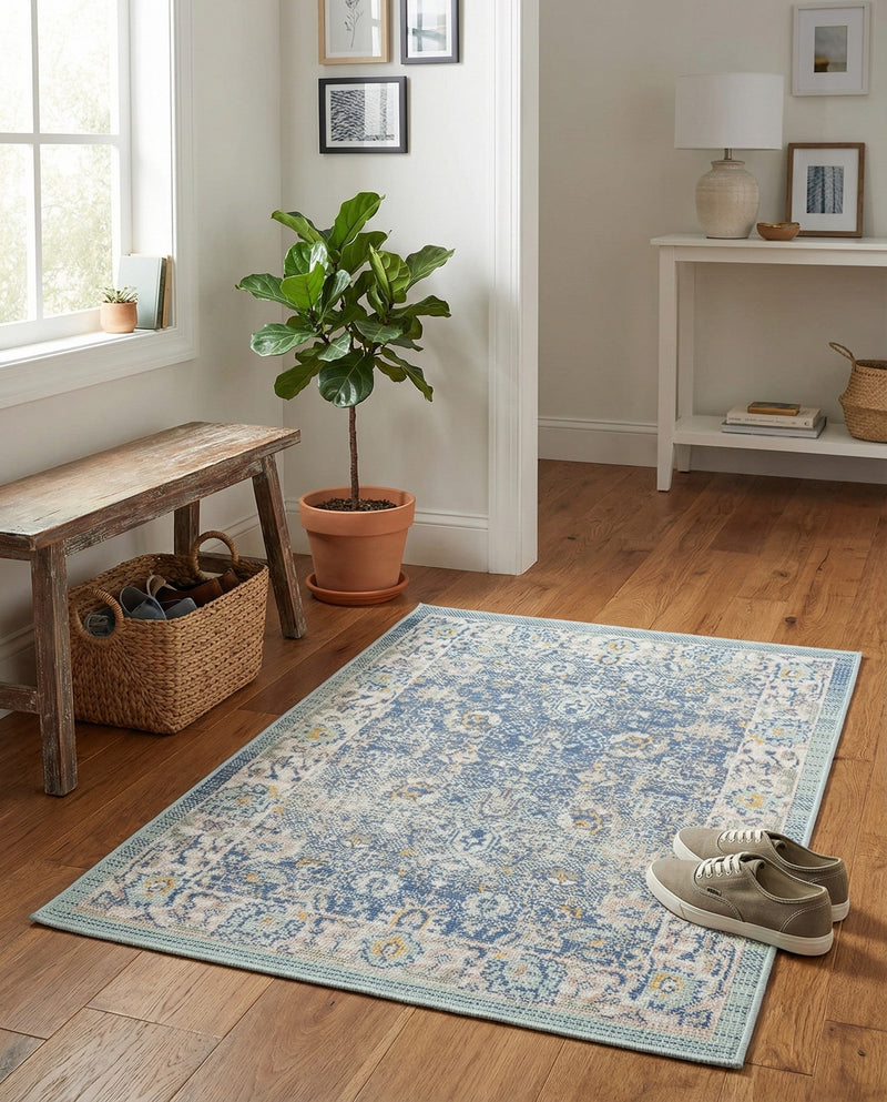 Savannah Series Collection Area Rug -  Beaufort Rectangle French Blue  lifestyle 48