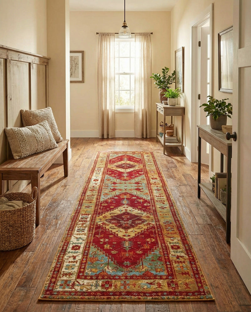 Patio Heritage Collection Area Rug -  Arbor Runner Red Green Blue  lifestyle 64