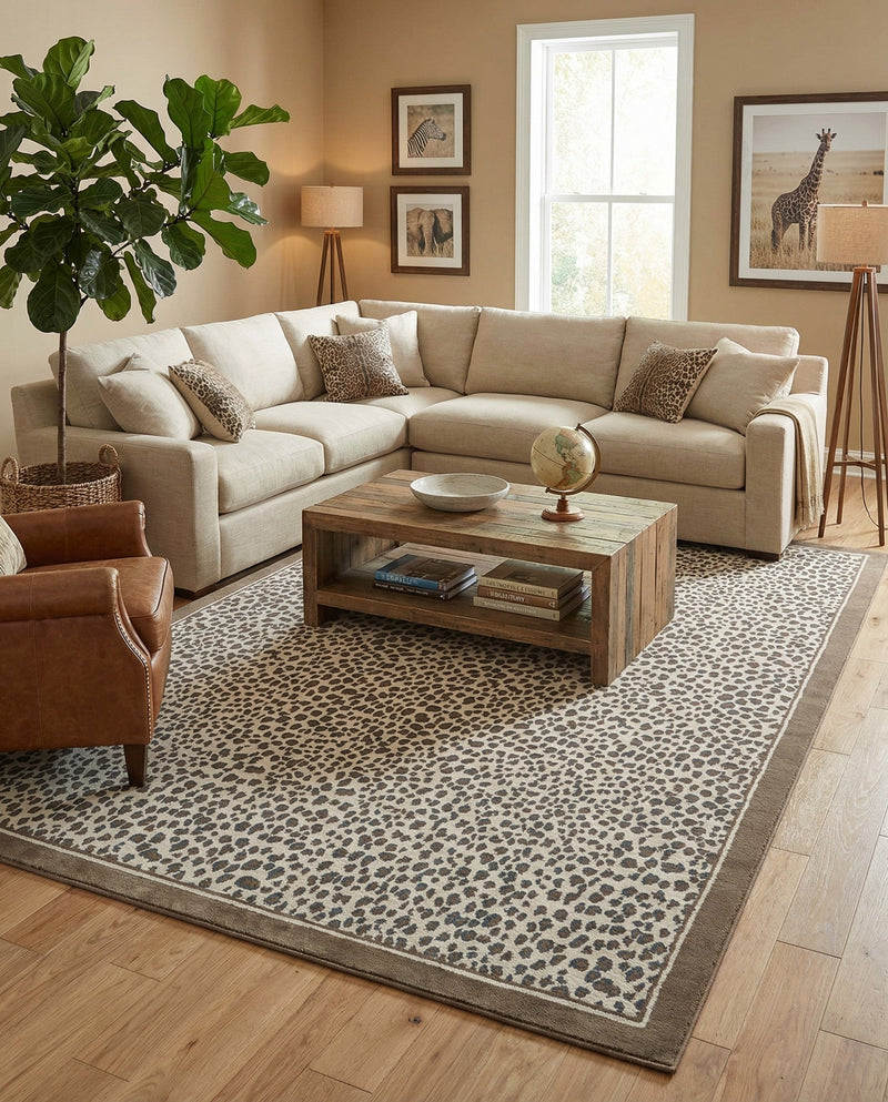 Savannah Sojourn Collection Area Rug - Serengeti Rectangle Brown  lifestyle 15