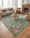 Brighton Terrace Collection Area Rug - Hove (Green) Rectangle Green  lifestyle 37