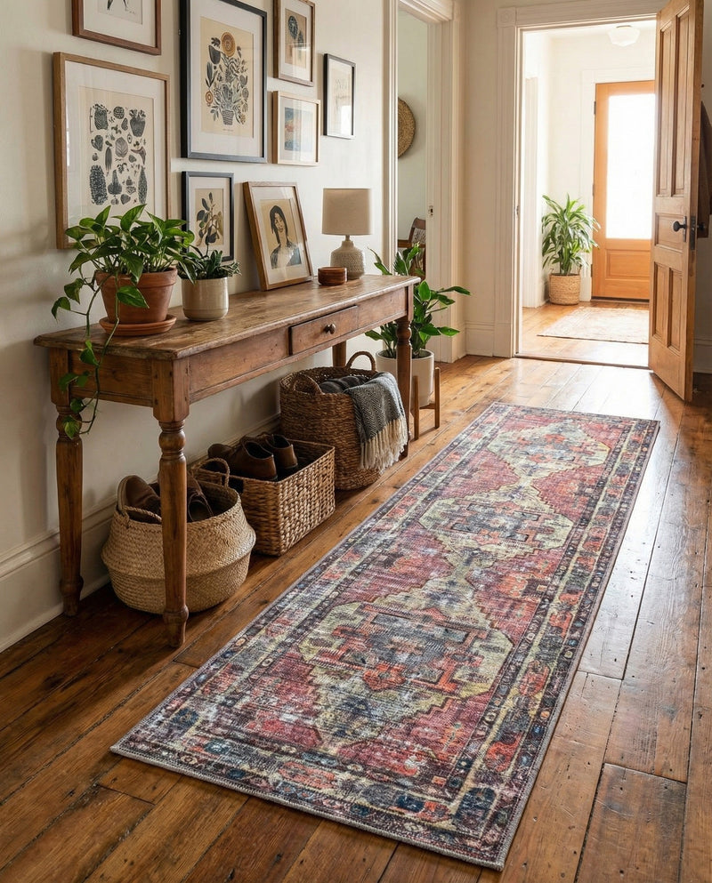 Zahara Oasis Collection Area Rug -  Rabat Runner Yellow Pink  lifestyle 72
