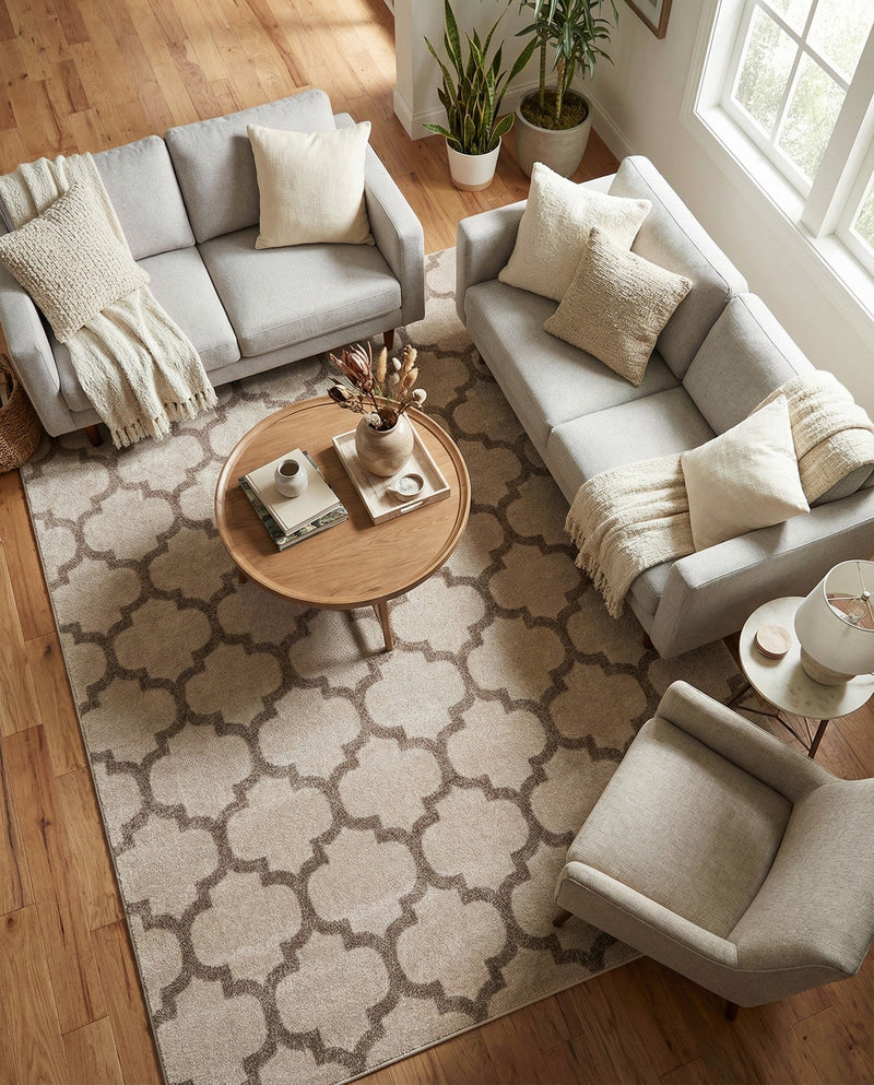 Lattice Gardens Collection Area Rug -  Bloomfield (Beige and Light Brown) Rectangle Beige and Light Brown  lifestyle 16