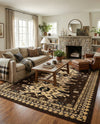 Tabriz Tapestries Collection Area Rug - Azerbaijan (Brown) Rectangle Brown  lifestyle 7