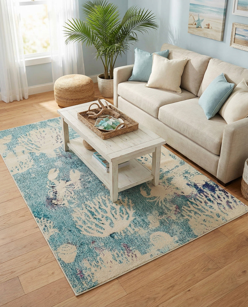 Sorrento Shores Collection Area Rug -  Vico Rectangle Light Blue  lifestyle 16