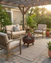 Seaside Stripes Collection Area Rug -  Boardwalk (Natural) Rectangle Natural  lifestyle 16