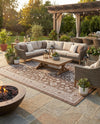 Tribal Terrace Treasures Collection Area Rug -  Incan Isle (Brown) Rectangle Brown  lifestyle 5
