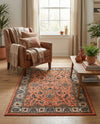 Casablanca Tapestry Collection Area Rug -  Marrakech (Salmon) Rectangle Salmon  lifestyle 8