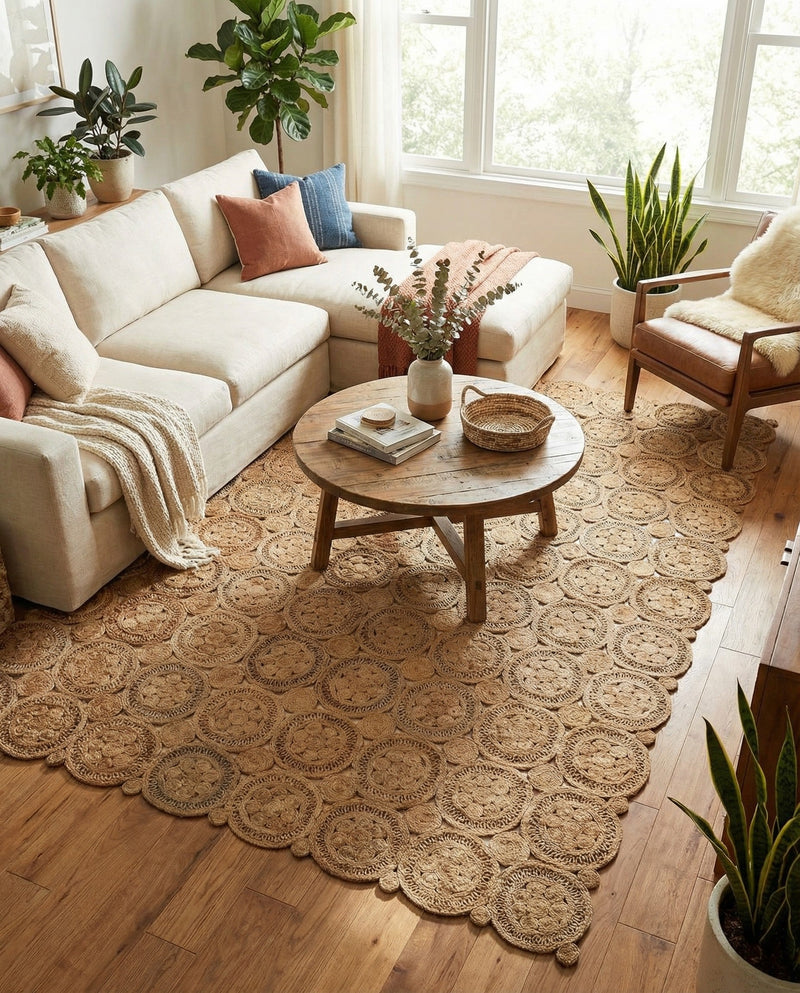 Woven Seaside Jute Collection Area Rug - Whittaker Rectangle Natural  lifestyle 23