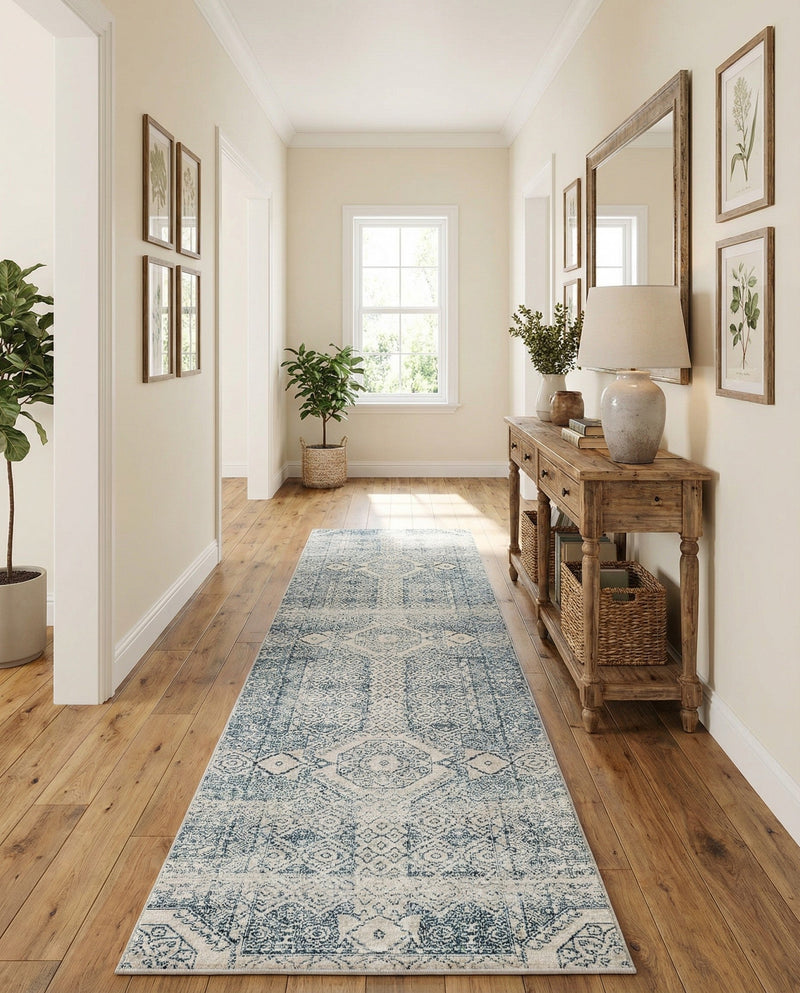 Coastal Haven Collection Area Rug -  Shoreline Runner Gray  lifestyle 56