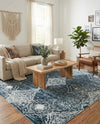 Aegean Elegance Washables Collection Area Rug -  Naxos Rectangle Navy Blue  lifestyle 25