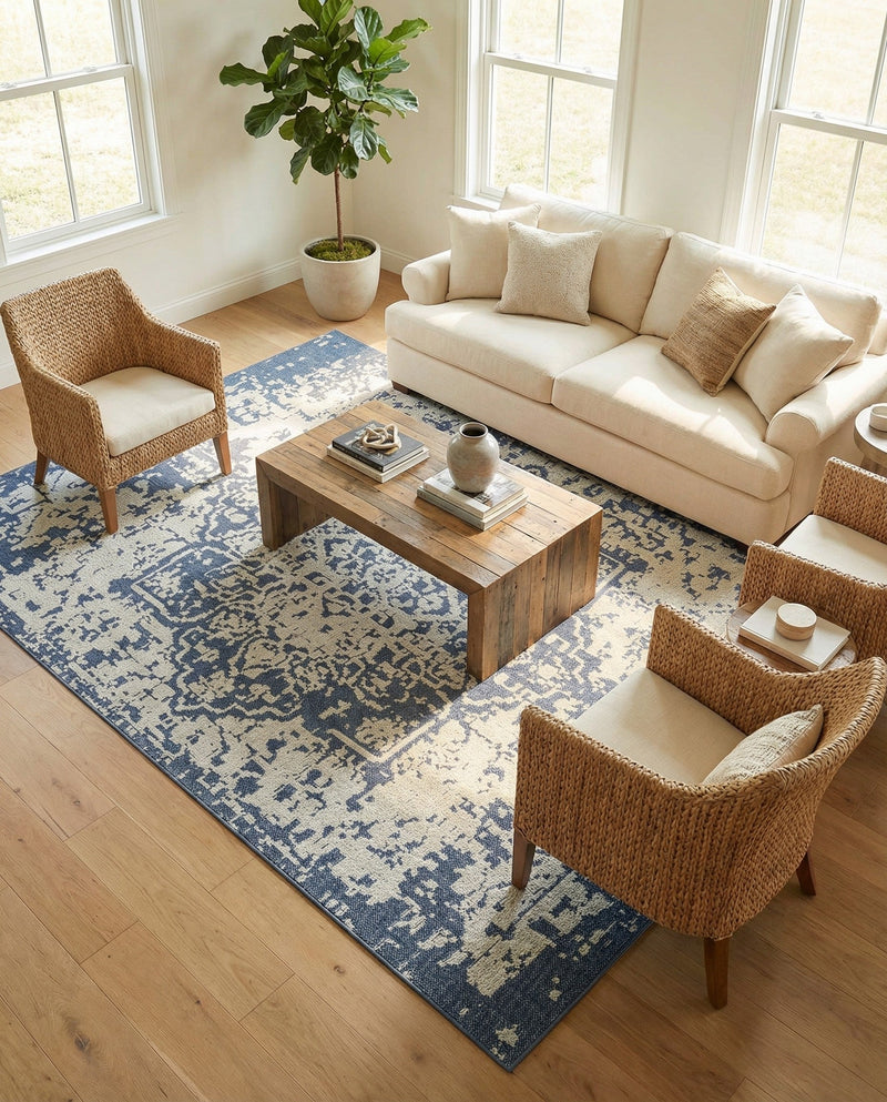 Patio Heritage Collection Area Rug - Santorini Rectangle Navy Blue  lifestyle 21