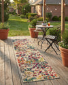 Outdoor Marrakesh Collection Area Rug -  Oujda Runner Multi  lifestyle 56