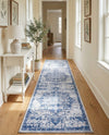 Baroque Era Collection Area Rug - Versailles (Gray Blue) Runner Gray Blue  lifestyle 59