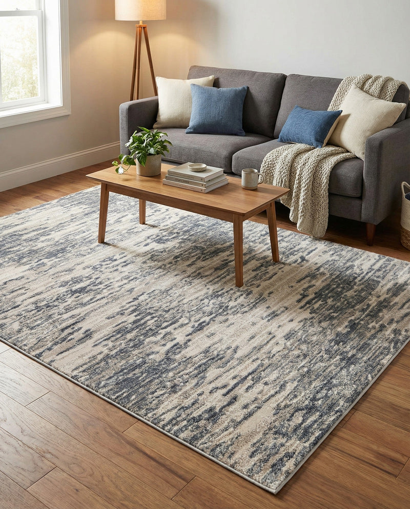 Serenity Sands Collection Area Rug - Dunescape Rectangle Gray  lifestyle 27