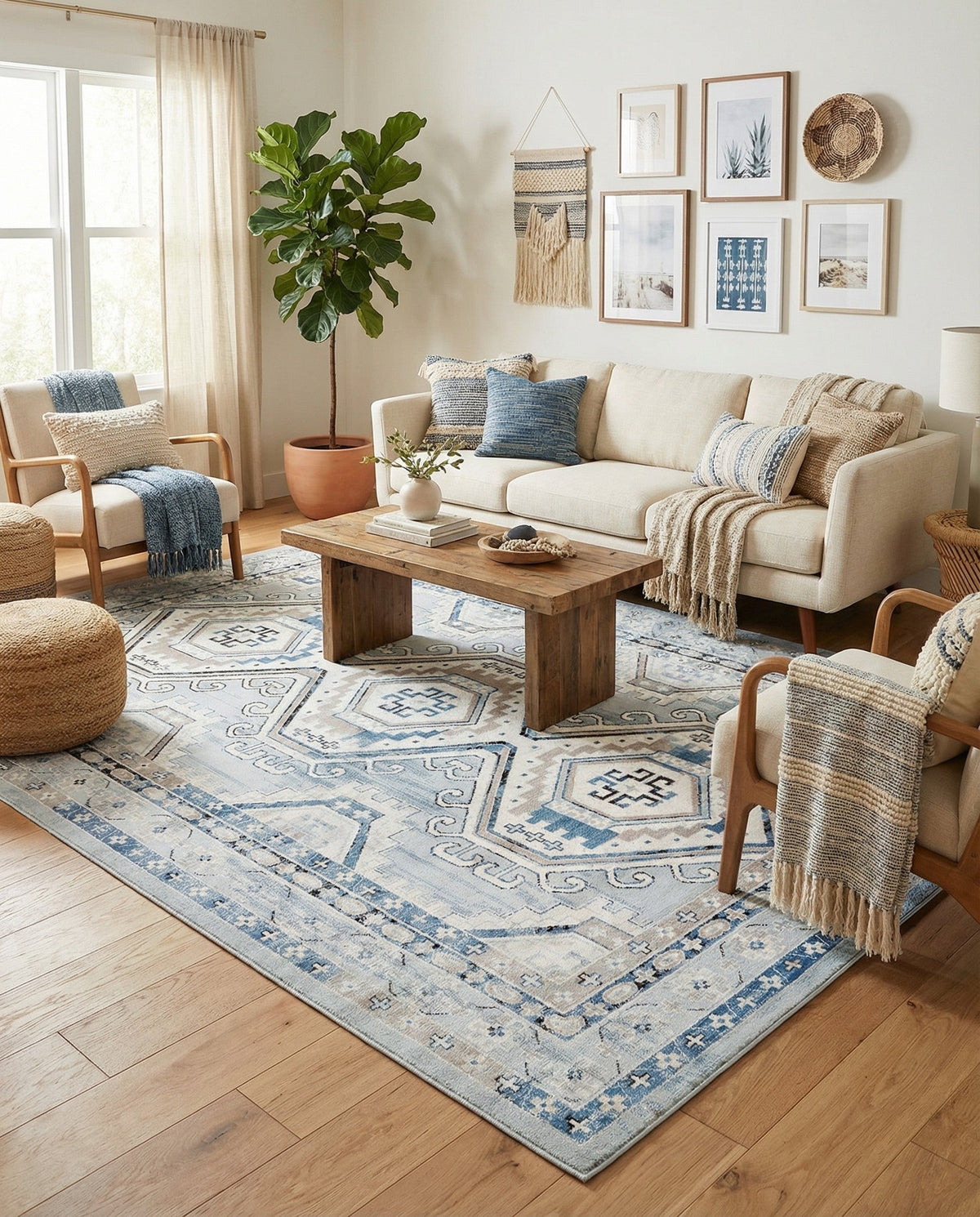 Savannah Elegance Collection Area Rug -  Tybee (Aqua Blue) Rectangle Aqua Blue  lifestyle 3
