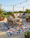 Bahama Breeze Outdoor Collection Area Rug - Nassau Rectangle Blue  lifestyle 17