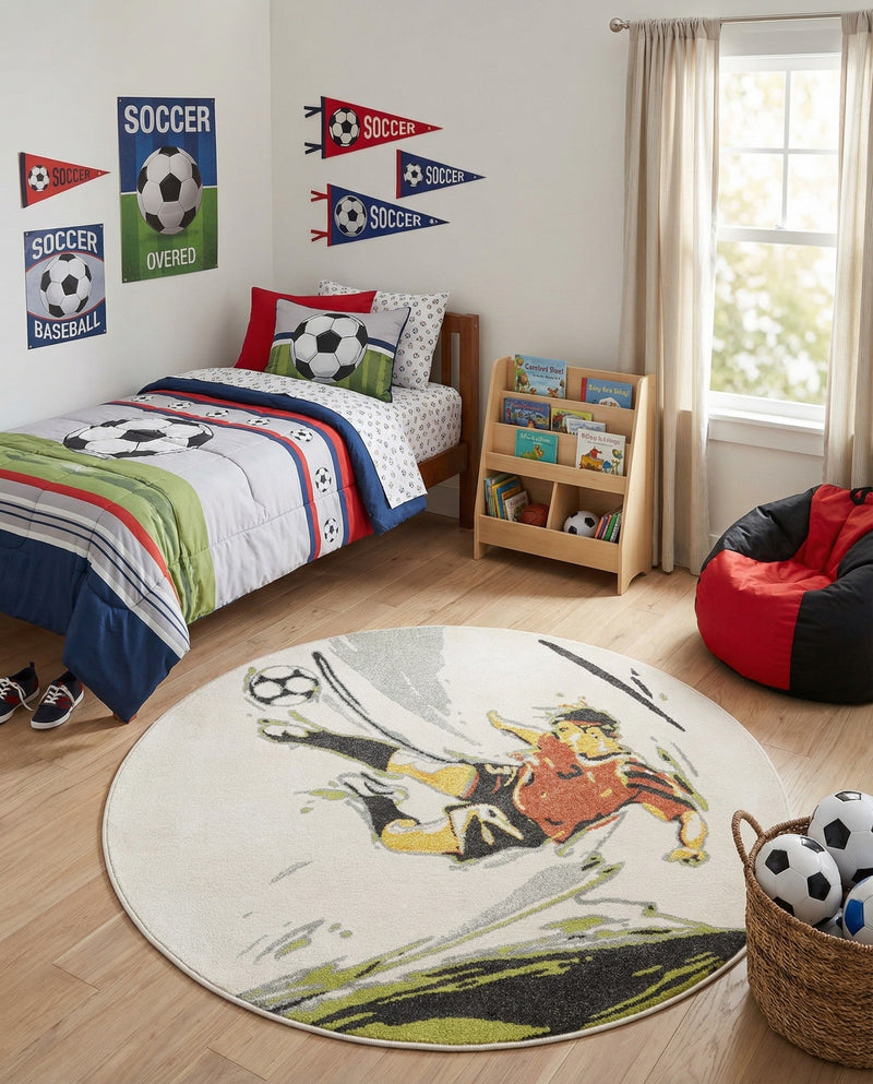 Wonder Tykes Collection Area Rug -  Mirage Round Gray  lifestyle 39