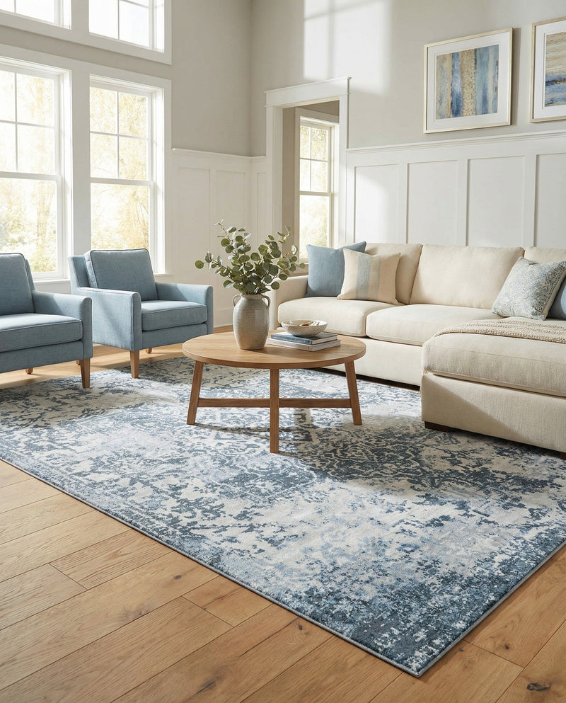 Aegean Elegance Washables Collection Area Rug -  Serifos Rectangle Navy Blue  lifestyle 22