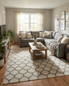 Lattice Gardens Collection Area Rug -  Bloomfield (Beige and Gray) Rectangle Beige and Gray  lifestyle 7
