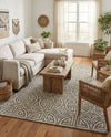 Savannah Threads Collection Area Rug -  Thar Rectangle Gray and Ivory  lifestyle 13