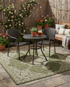 Patio Heritage Collection Area Rug -  Charleston (Green) Square Green  lifestyle 34
