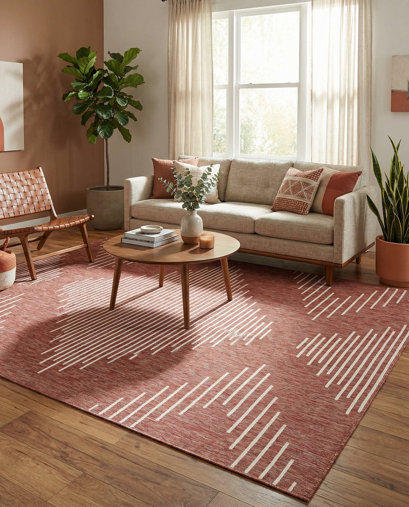Urban Terrace Collection Area Rug -  Chelsea (Rust Red) Rectangle Rust Red  lifestyle 7