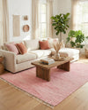 Thar Cotton Collection Area Rug - Jaisalmer (Rose) Rectangle Rose  lifestyle 10