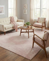 Seychelles Stripes Collection Area Rug - Mahe (Pink) Rectangle Pink  lifestyle 13