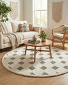Monochrome Collection Area Rug -  Quartz Round Black and White  lifestyle 47